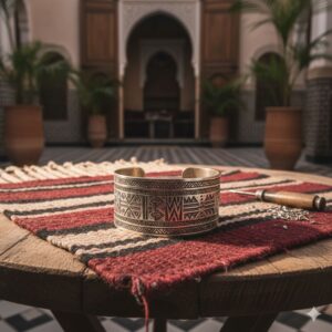 Bracelet en argent gravé