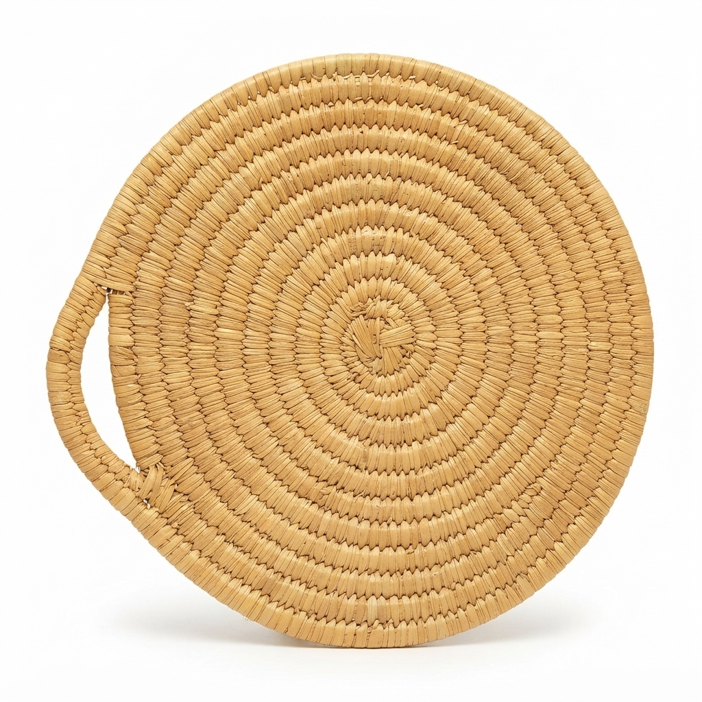 un dessous-de-plat en paille tressée