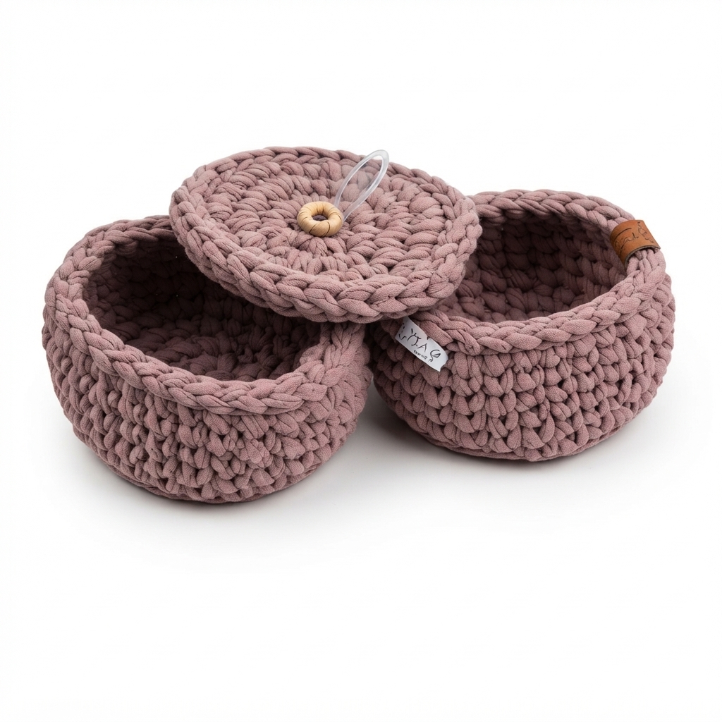 Panier de rangement en crochet