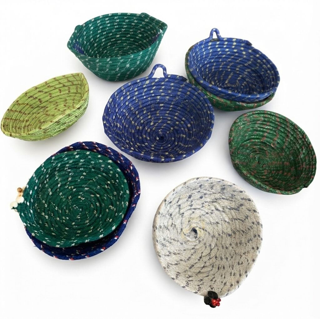 Corbeille Vide-Poches en Corde Tressée Artisanale