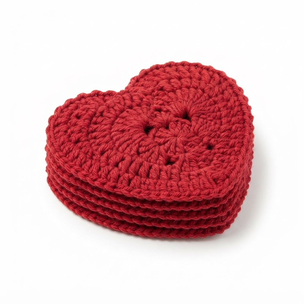 Sous-verres Cœur en Crochet