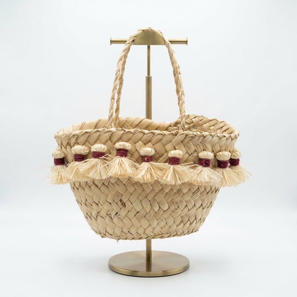 Petit panier décoratif en fibres naturelles