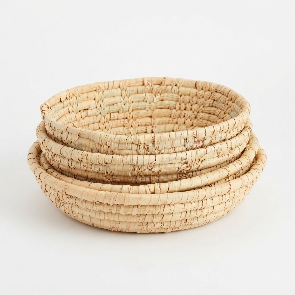Ensemble de paniers tressés en fibres naturelles
