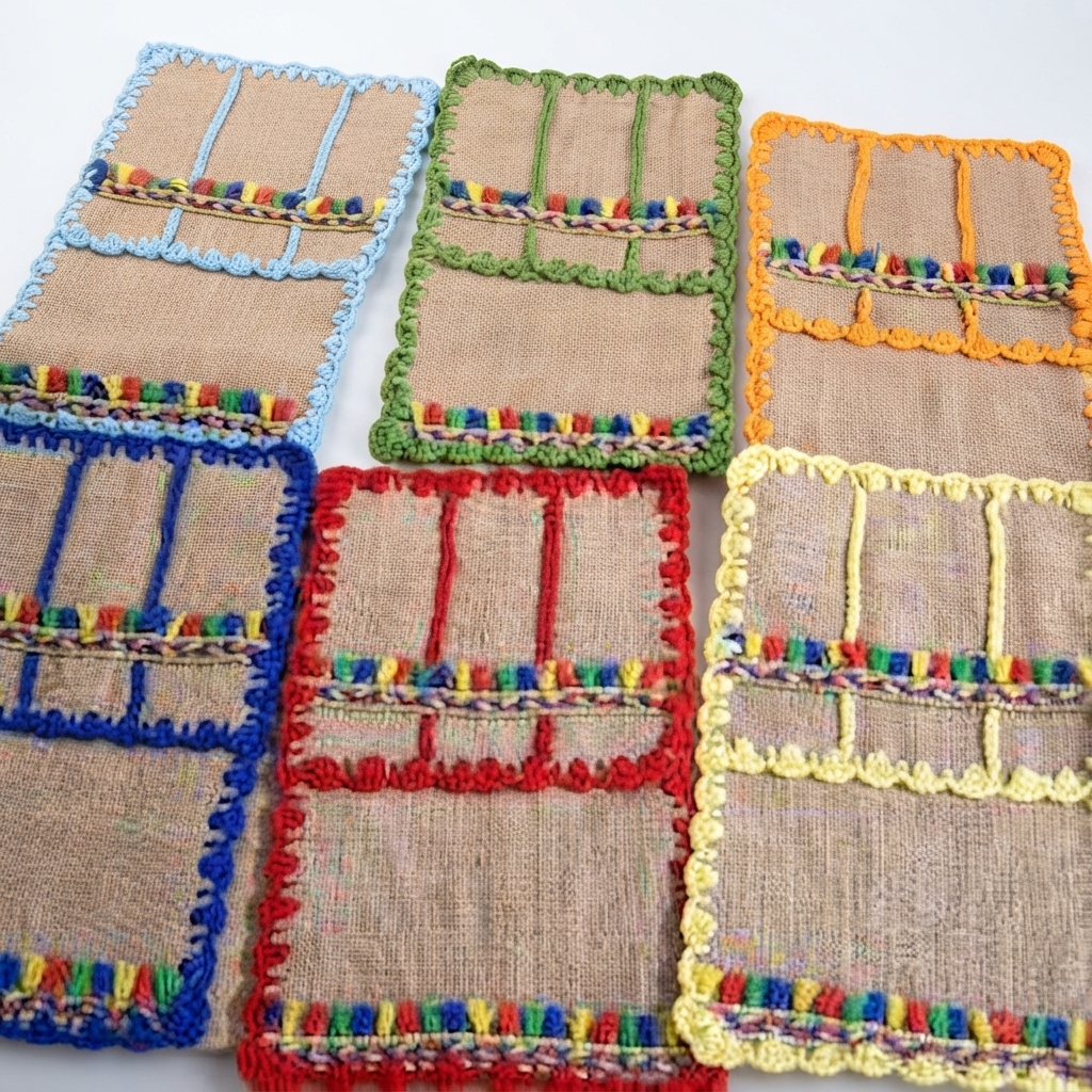 Organisateur Mural en Jute et Crochet Artisanal