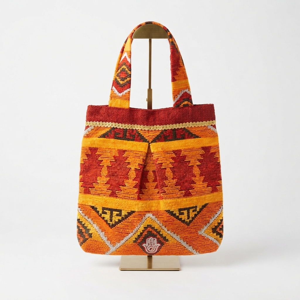 Sac Tissé à Motifs Géométriques "Aura Berbère"