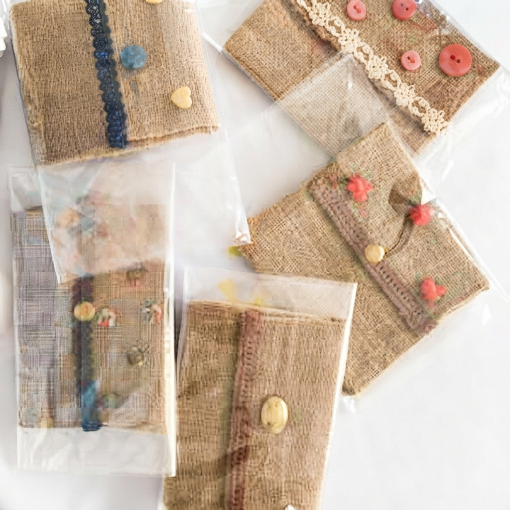 ​Pochette Capucine – Mini-trousse en jute et détails fantaisie