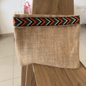 ​Pochette Atlas – Trousse artisanale en toile de jute naturelle