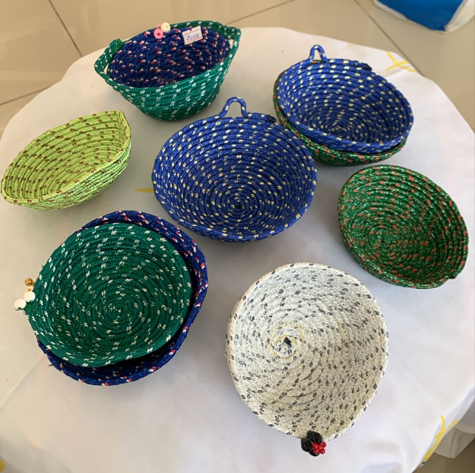 Corbeille Vide-Poches en Corde Tressée Artisanale