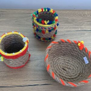 Pots et Coupelle en Jute Organiseurs