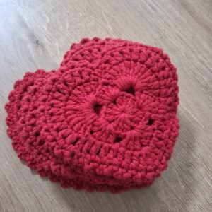 Sous-verres Cœur en Crochet