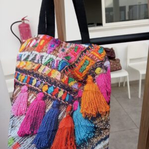 Cabas Ethnique Bohème à Pompons