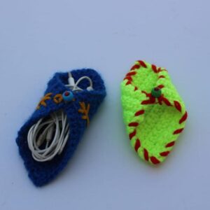 Pochette artisanale en crochet pour écouteurs