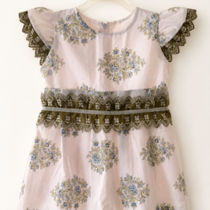 Robe de Cérémonie Fille – Élégance Florale & Broderies Traditionnelles