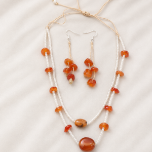 Ensemble Collier Multi-Rangs & Boucles d'Oreilles