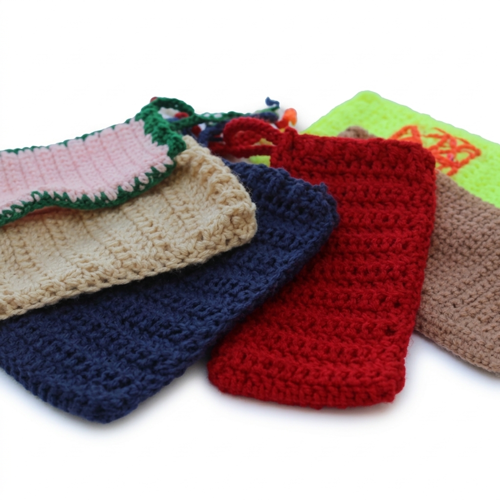 Pochette artisanale en crochet