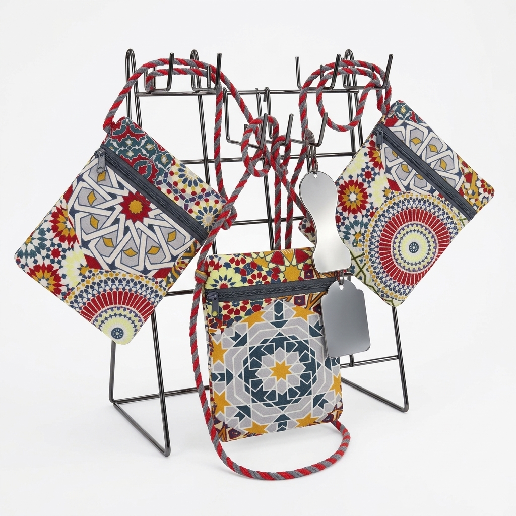Pochette artisanale à bandoulière – Motifs marocains