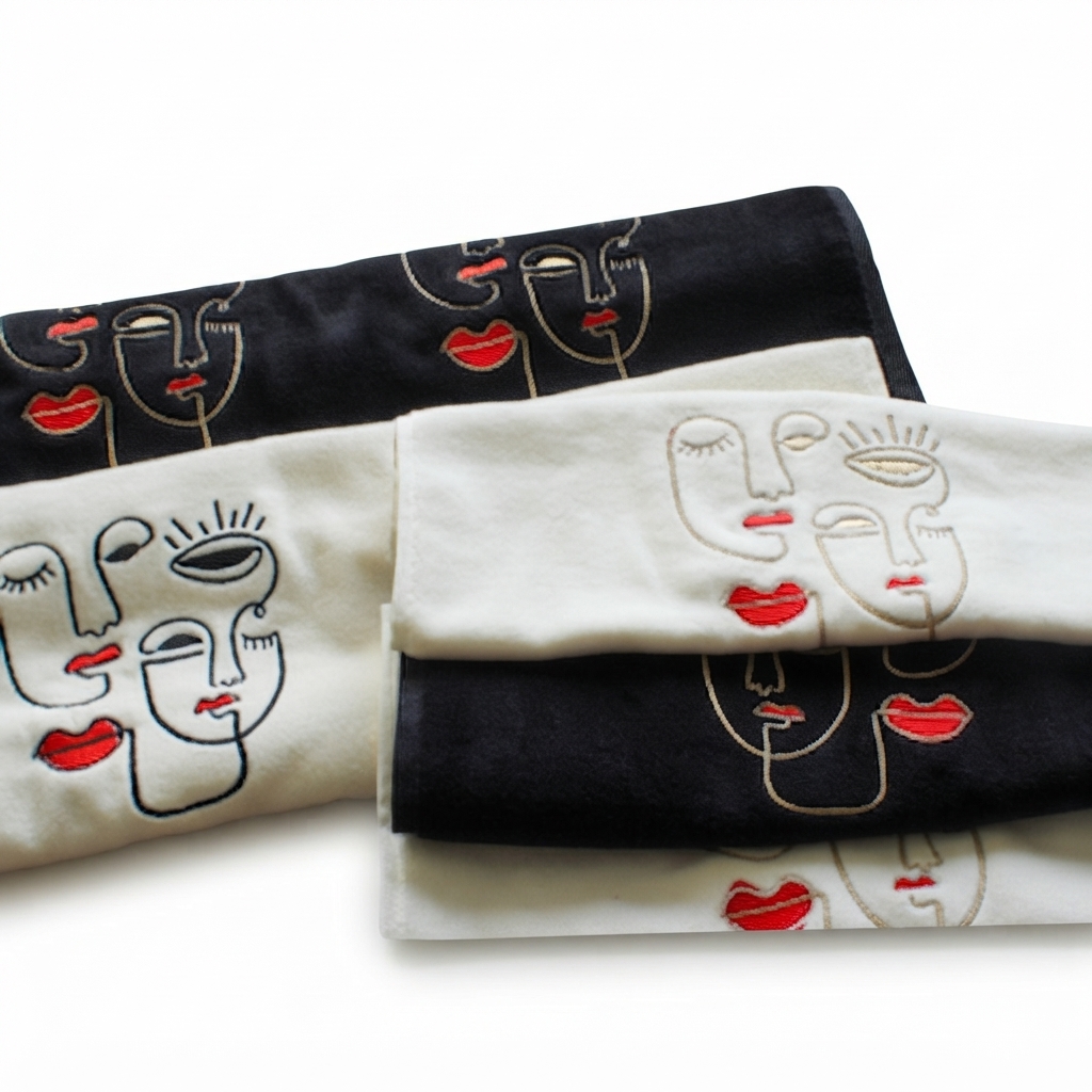 serviettes brodées
