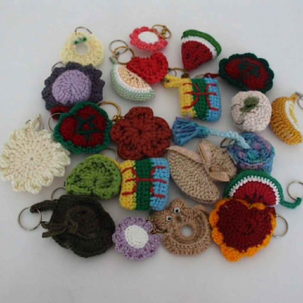 Collection de Porte-Clés Artisanaux en Crochet