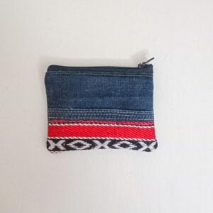 Mini Porte-Monnaie en Jean & Galon Ethnique