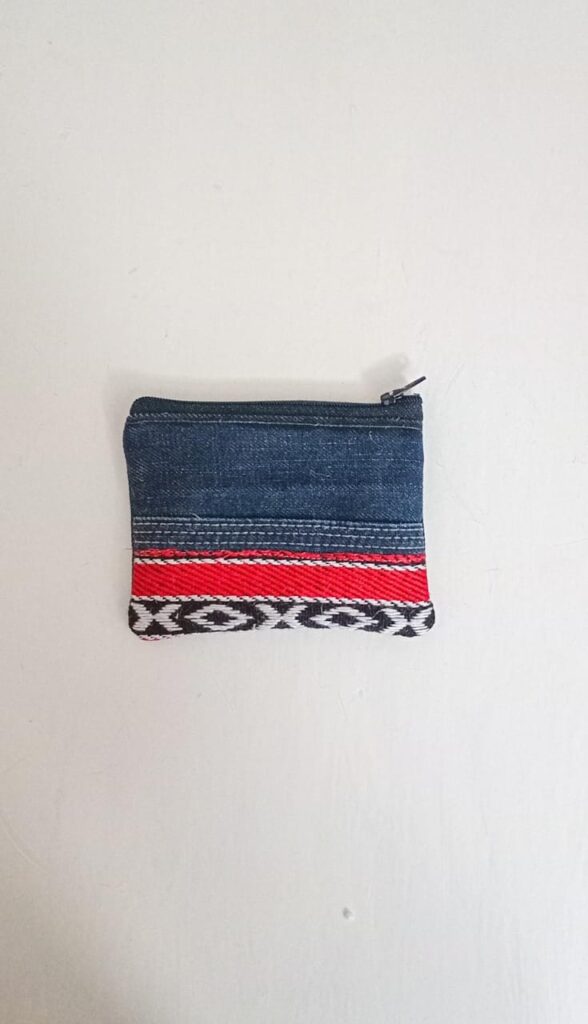 Mini Porte-Monnaie en Jean & Galon Ethnique