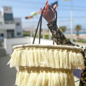 Sac à main en paille tressée