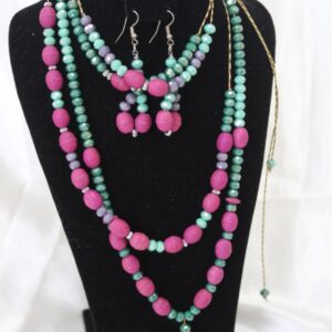 Collier Éclat Magenta-Turquoise