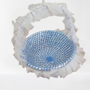 Panier artisanal rond avec anse