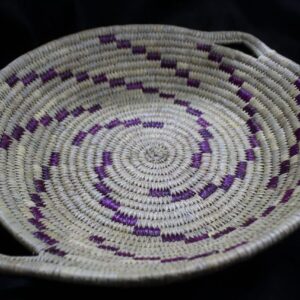 Panier rond tissé à la main en fibres naturelles