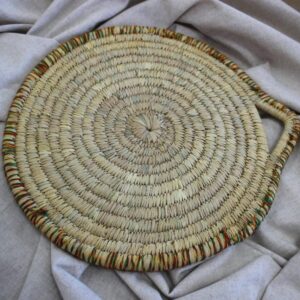 Plat à Pain / Dessous-de-Plat Artisanal Circulaire en Doum